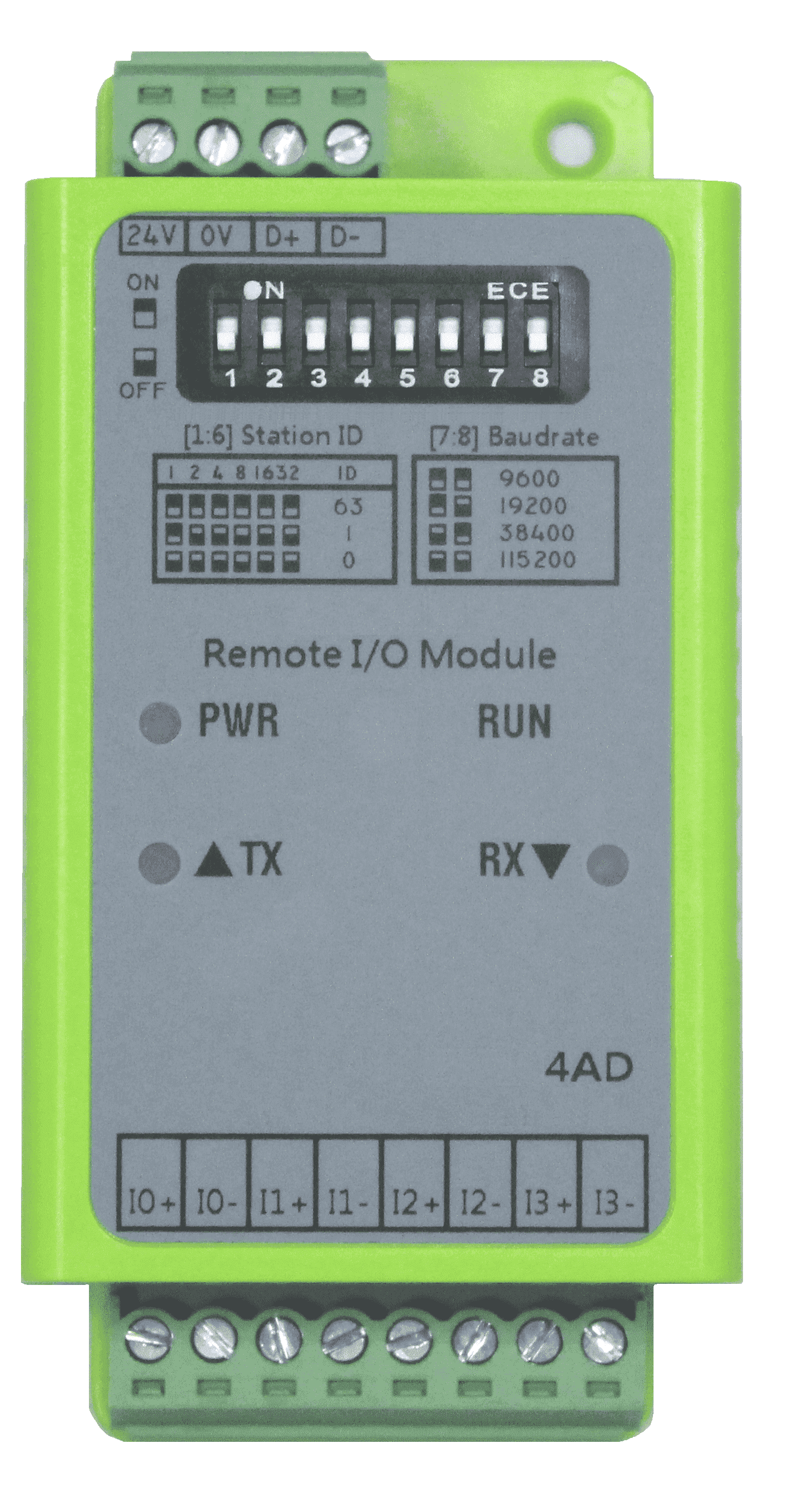 JM-4AD 直流接點/直流類比輸入模組